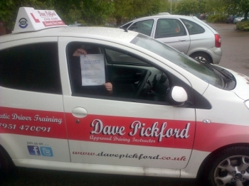 Massive Congratulations to a slightly camera shy Laura Birchall who passed her Automatic Driving test at Norwich MPTC<br />
<br />

<br />
<br />
This has brought the Semi-Intensive Course to a brilliant conclusion the Mock test we carried out with Carol Barnes certainly helped there may have been the odd hickup along the way especially with those pre-test nerves but with a coffee pitstop at Dis an examiner you f