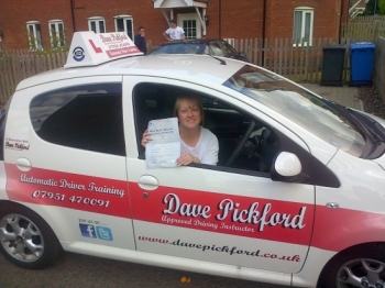 Congratulations to Denise Slattery-Curran who passed her Automatic Driving Test at Norwich MPTC Well done a good drive especially considering how nervous you were Im glad a pit stop at Dis for a hot chocolate helped lol remember to Stay Safe