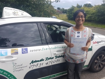 Congratulations to Elizabeth who passed her Automatic Driving Test this afternoon at #Norwich Jupiter Road in #Bumble<br />
<br />
Well done itacute;s been an absolute pleasure and remember to stay safe #TPDC<br />
<br />
wwwlearntodriveautomaticcom<br />
<br />
wwwthepersonaldevelopmentcompanycouk