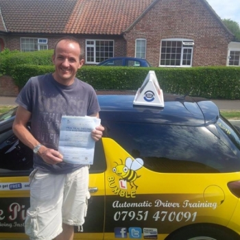 PERFECTION<br />
<br />
Congratulations to Grant Perrett who passed his Automatic Driving Test this morning at Norwich MPTC in #Bumble with Dave a fantastic 0 yes ZERO faults Well done buddy a fantastic drive I no how much this means to you and your little girl who didnt no you were learning lol Stay Safe out there enjoy your clio and hope to see you for that Pass Plus<br />
<br />

<br />
<br />
wwwlearntodriveautoma