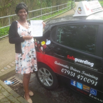 Congratulations to Emmaculate who passed her Automatic Driving Test this afternoon at Norwich MPTC in ‪#‎Bumble‬<br />
<br />
Well done on a great drive and keeping any nerves well and truely under control<br />
<br />
A proud moment so enjoy Stay Safe and wish you all the best for the future<br />
<br />
wwwlearntodriveautomaticcom