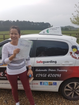 Congratulations to Jaruwan on Passing her Automatic Driving Test this morning at ‪#‎Norwich‬ MPTC in ‪#‎TPDCBumble‬ <br />
<br />
Well done on a great drive and some great feedback especially about your confidence shining through and having been a good safe and sensible drive<br />
<br />
Be proud of yourself remember to Stay Safe amp; keep doing what your doing well done ‪#‎Proud‬<br />
<br />
wwwtpdctrai