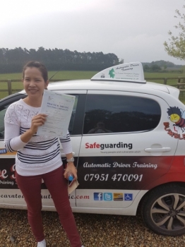 Congratulations to Jaruwan on Passing her Automatic Driving Test this morning at ‪#‎Norwich‬ MPTC in ‪#‎TPDCBumble‬ <br />
<br />
Well done on a great drive and some great feedback especially about your confidence shining through and having been a good safe and sensible drive<br />
<br />
Be proud of yourself remember to Stay Safe amp; keep doing what your doing well done ‪#‎Proud‬<br />
<br />
wwwtpdctrai